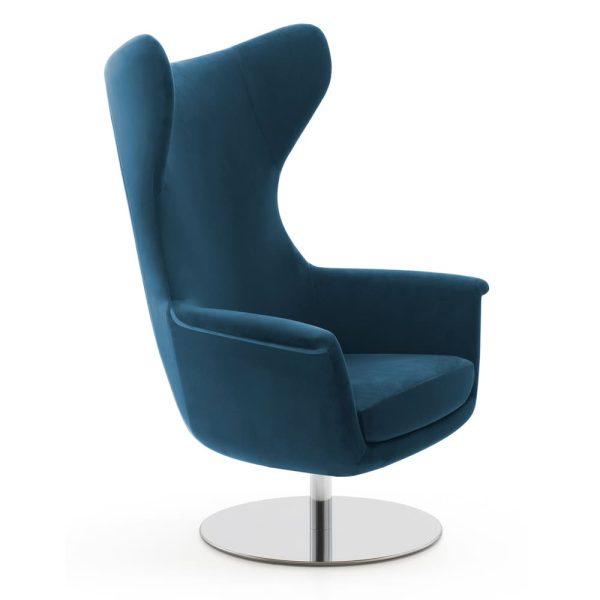 The velvet-upholstered seating adds luxury