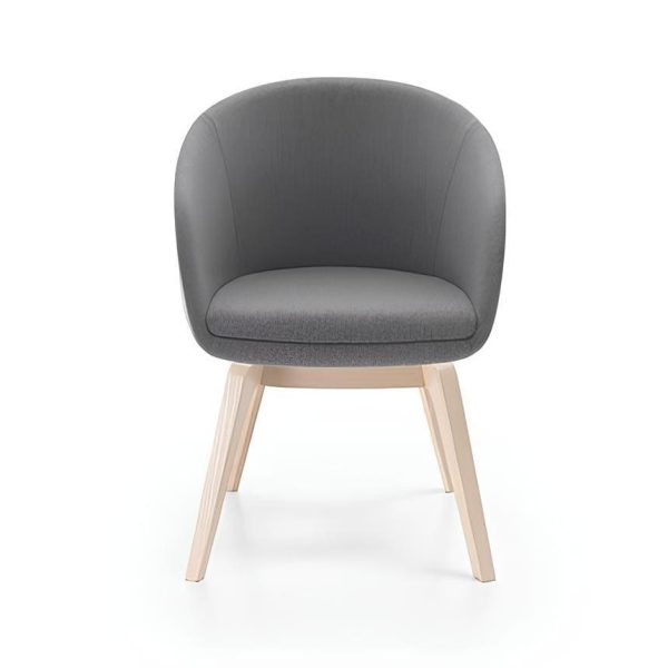 The wooden legs provide a sturdy base