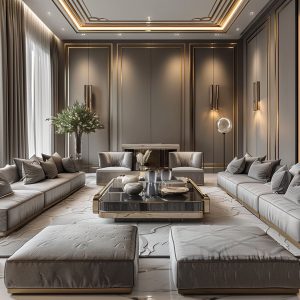 Modern Arabic Majlis Interior Design in Dubai UAE | ICF