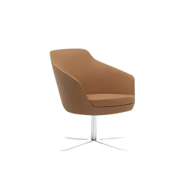 Office swivel armchair with leather upholstery