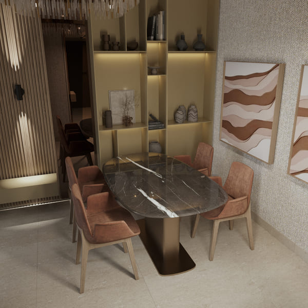 A luxury dining room area in Dubai
