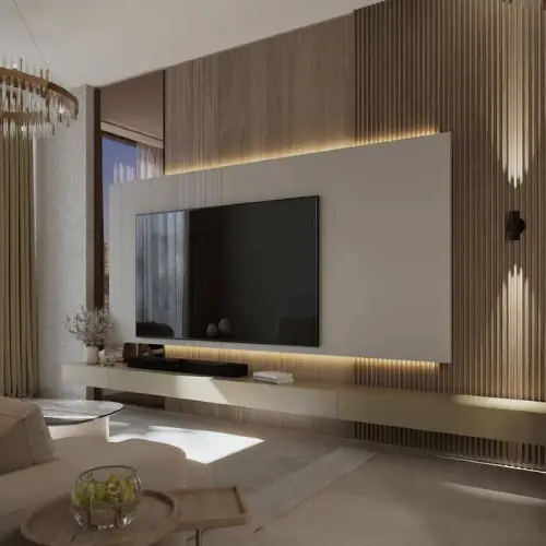 A custom-made TV wall unit design