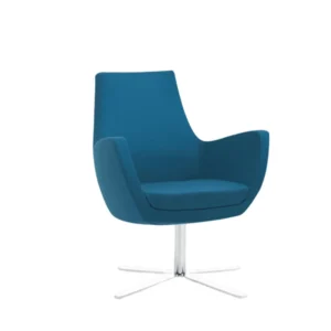 Parisyo lounge swivel chair on a single metal leg