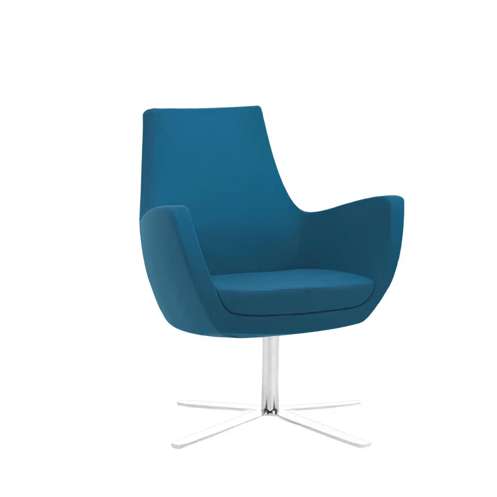 Parisyo lounge swivel chair on a single metal leg