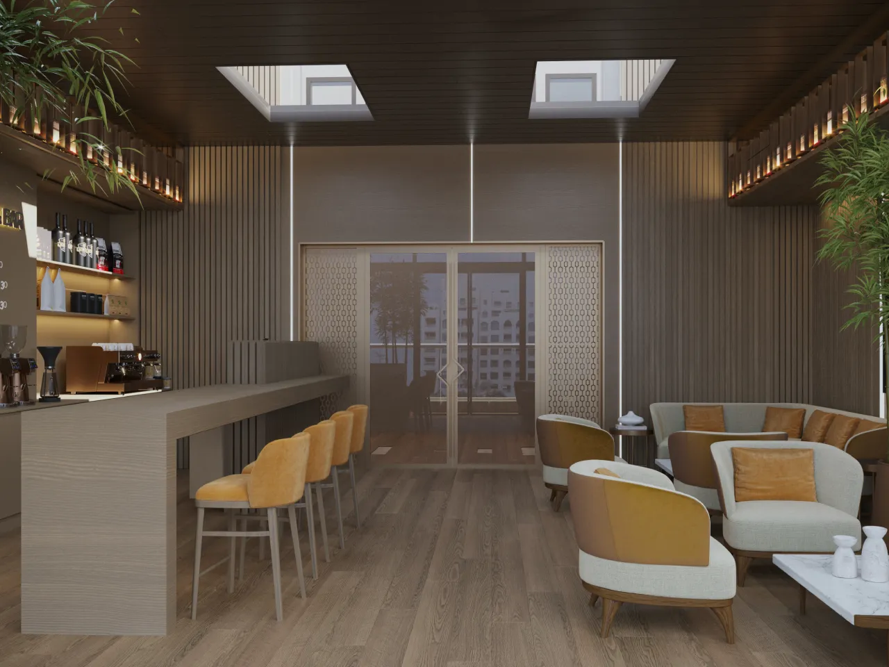 A hotel lounge interior design