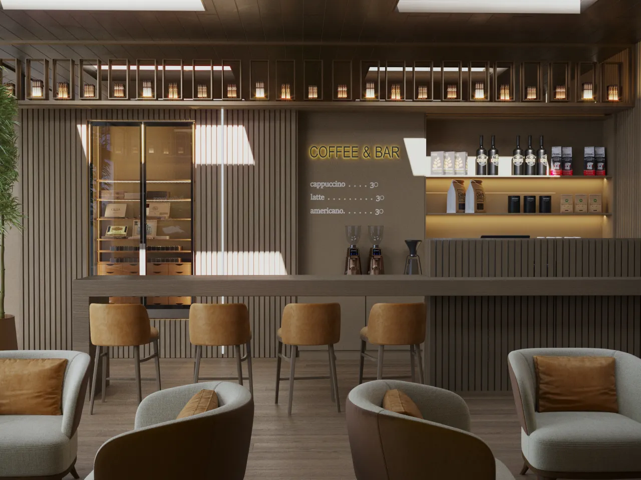 Coffee bar design for a hotel in Dubai